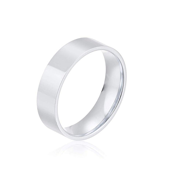 White & Yellow Gold 6mm Polished Flat Comfort Feel Plain Wedding Band - 01BG18